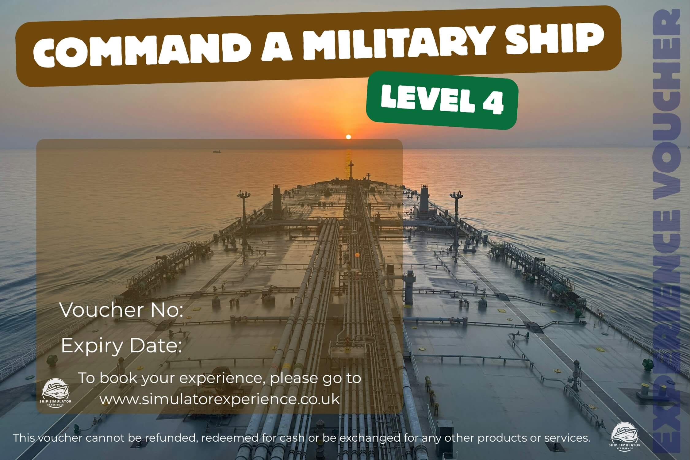 Level 4 Voucher Command a Military Ship simulator experience Voucher Level 4